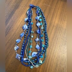Multicolor Blue/Turquoise Beaded Necklace